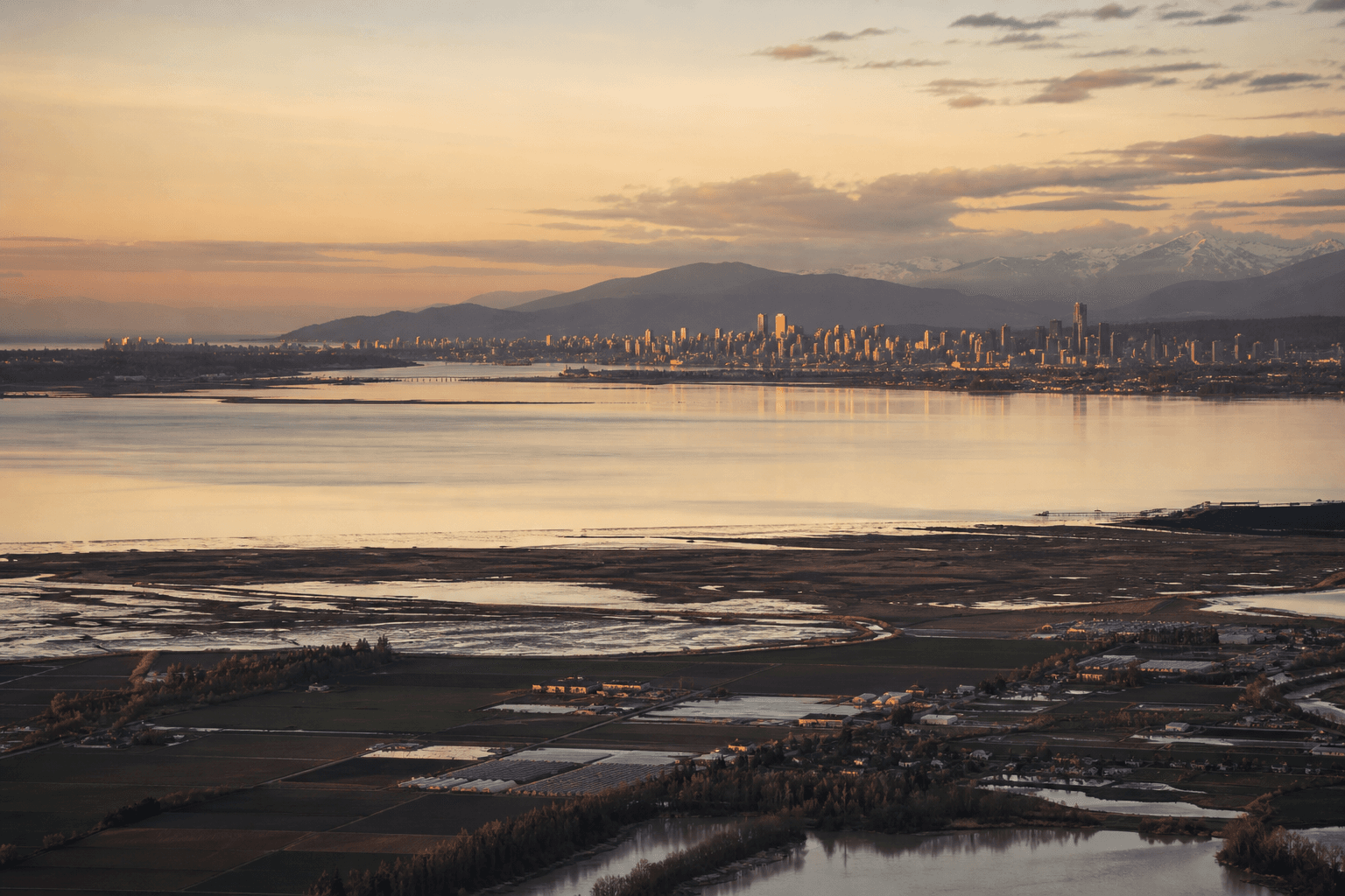 Lower Mainland coastline at dusk